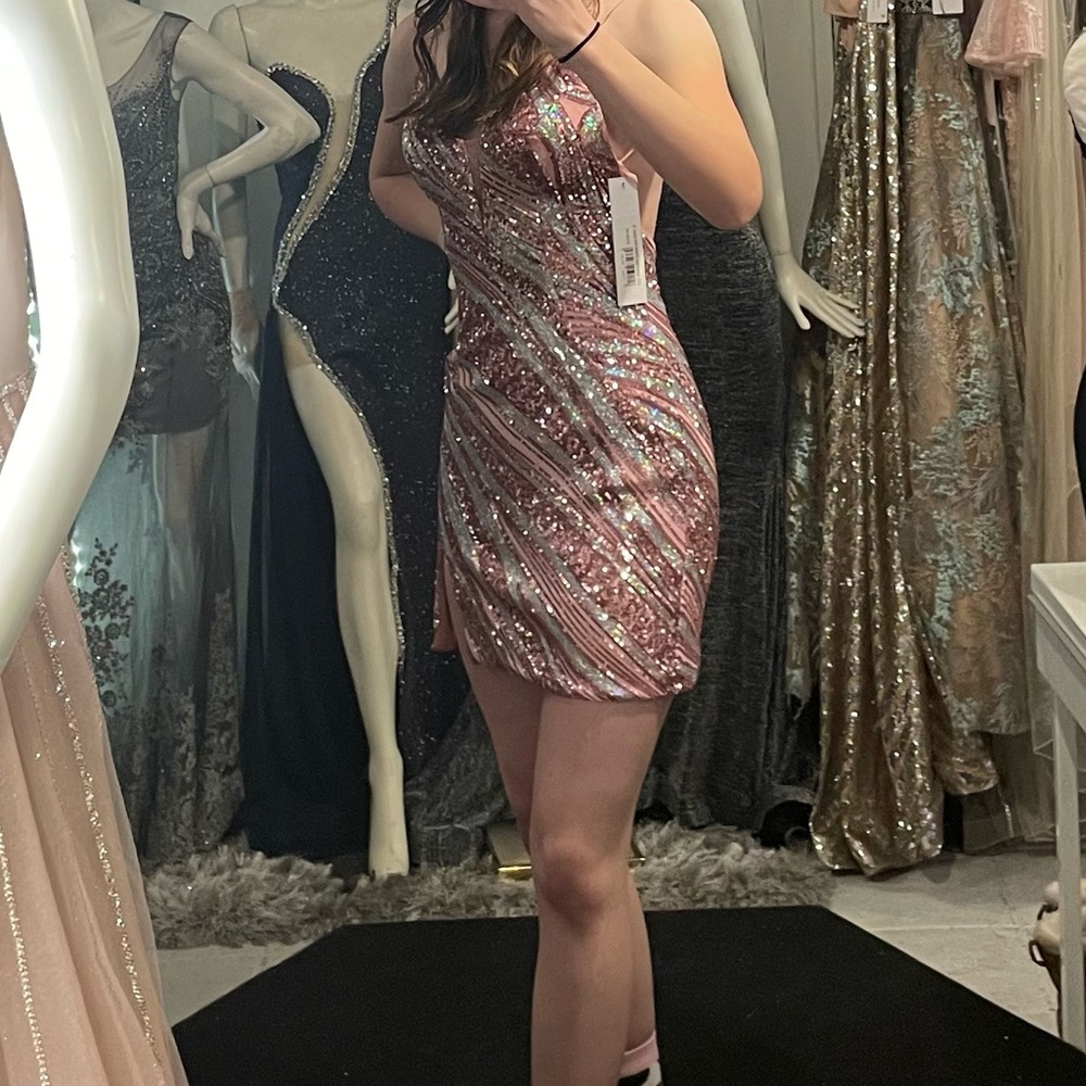 Jovani Pink Sequin Dress